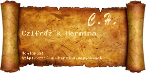 Czifrák Hermina névjegykártya